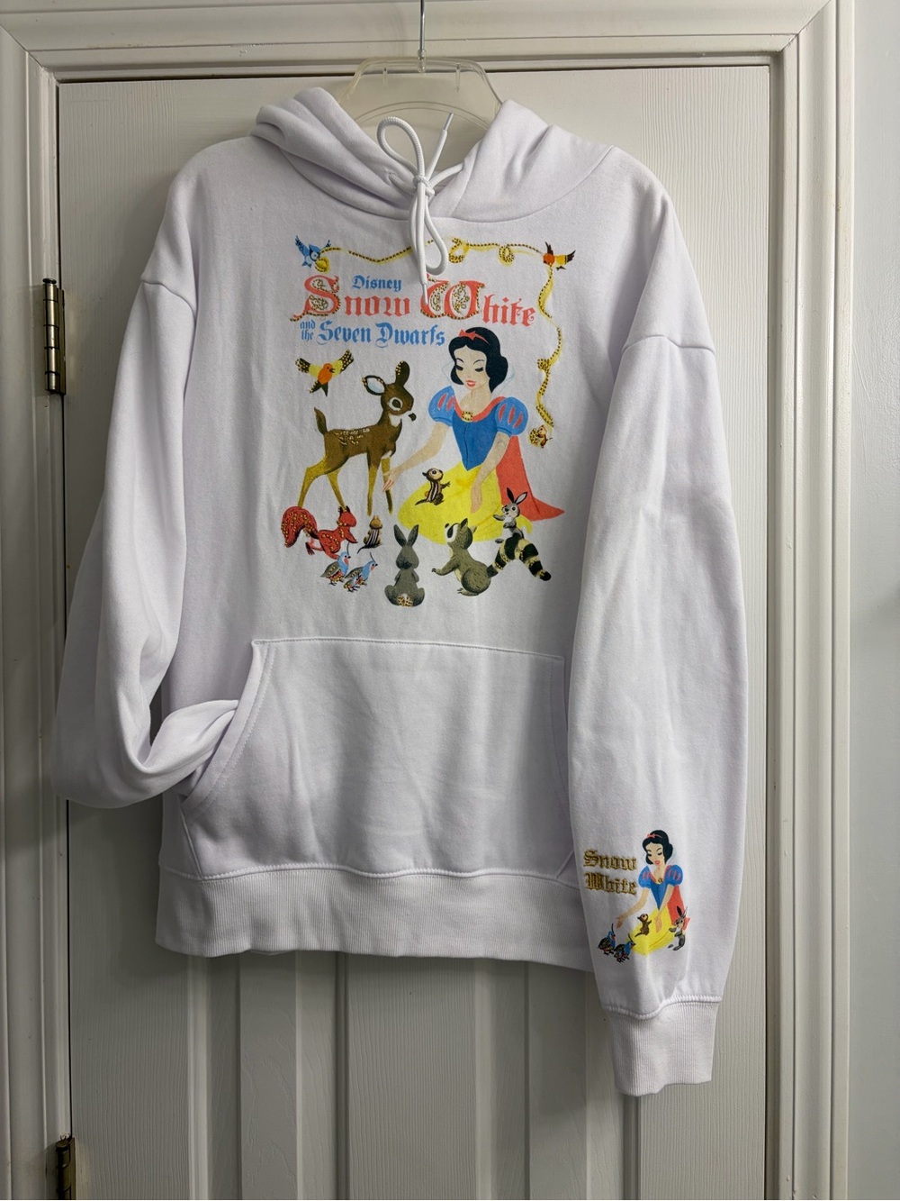 Disney Snow White White Pullover Hoodie with Multicolor Print
